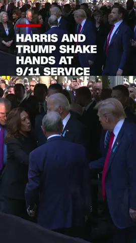 Vice President Kamala Harris and Donald Trump shook hands ahead of the 9/11 Memorial Ceremony in downtown Manhattan, following their contentious presidential debate. Wednesday marks 23 years since the deadly terror attacks. #cnn #news #trump #harris