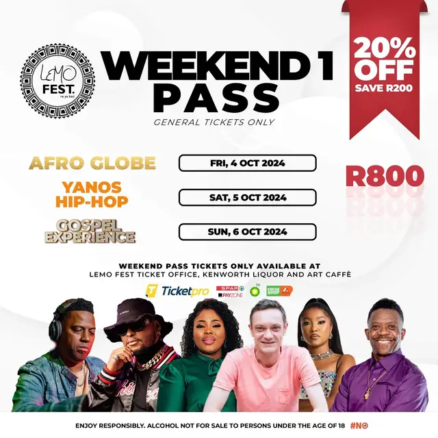 Lemo Fest Weekend 1 pass. October all Roads lead to Lemo Fest. It's lovers and friends, Gin&Jazz #lemofest2024 #ReyaKasi #LoversandFriends #freestatetiktok #Mangaung #Bloemfontein #bloemfontein 