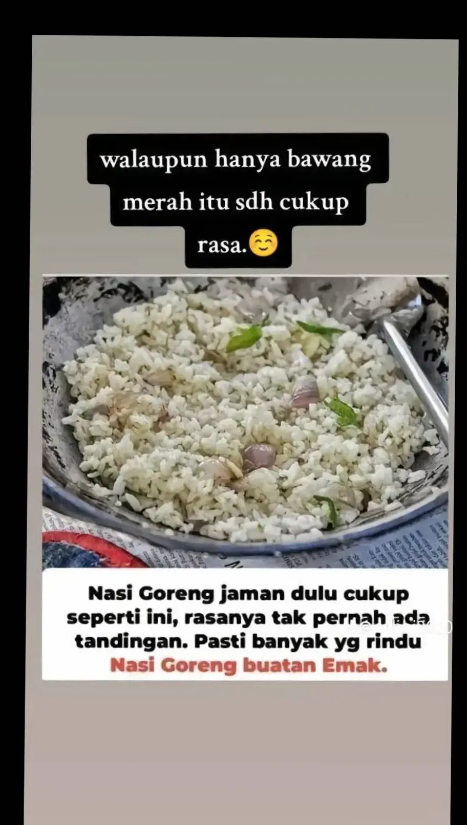 zman 80hn maknan ni lah selalu org tua masak..tnpa lauk..ttp sedap ..🥹tmbh plk mak yg masak .pasti 2/3 kli tmbah..