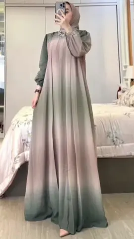 gamis set hijab Ashanti bahan ceruty premium full furing. dress motif gradasi bunga busui friendly #gamissethijab #gamismotif #gamisbusui #dressmotif 