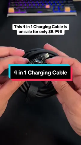 This 4 in 1 Charging Cable just saved me like $50 bucks I DIDNT EVEN KNOW THEY MADE THESE TYPES OF CABLES.. 😭 #4in1 #chargingcable #usbc #usba #lightning #4in1cable #fastcharge #fastxharging #usbchargingcable #typec #charging #deal 