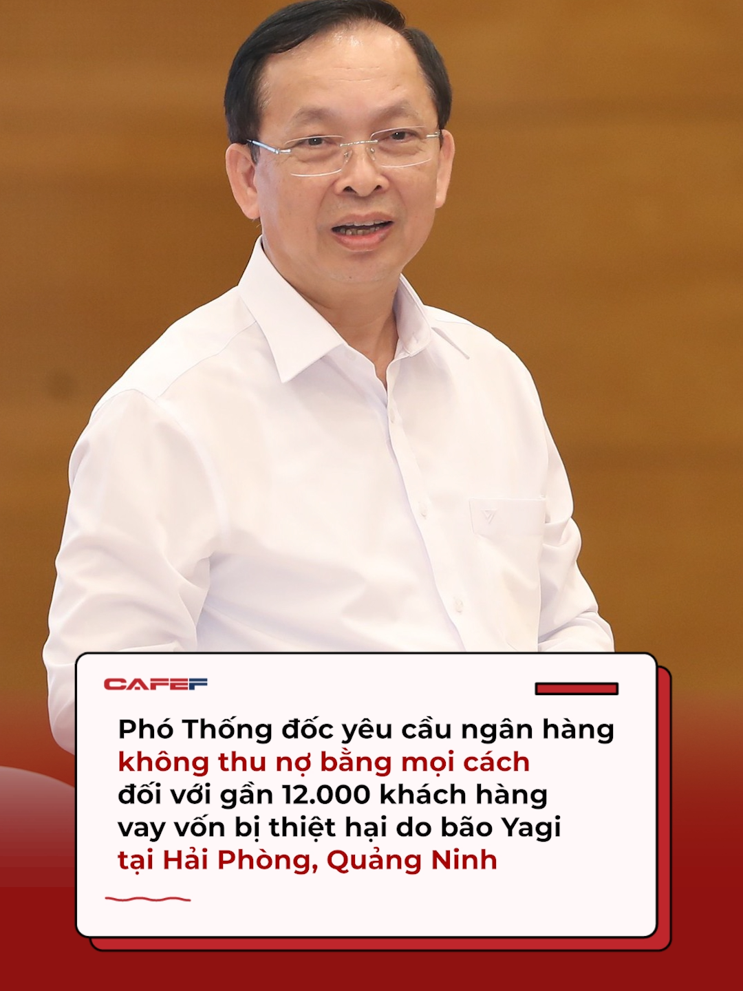 Phó Thống đốc yêu cầu ngân hàng không thu nợ bằng mọi cách đối với gần 12.000 khách hàng vay vốn bị thiệt hại do bão Yagi tại Hải Phòng, Quảng Ninh #cafef #amm #yagi