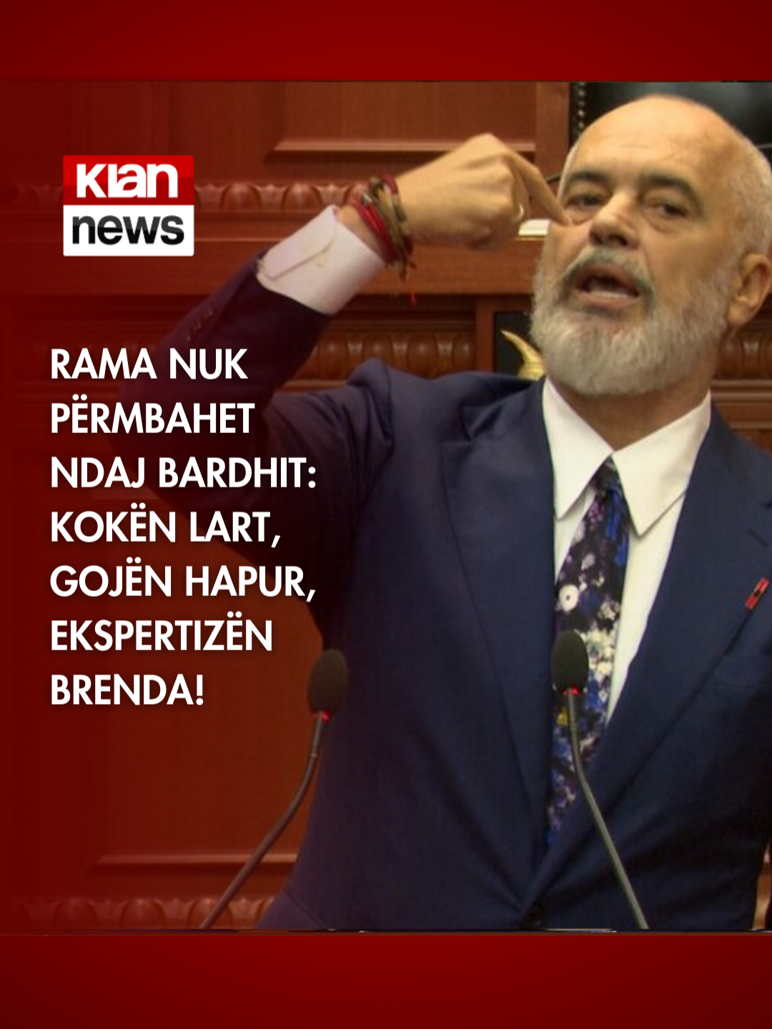 Rama nuk përmbahet ndaj Bardhit: Kokën lart, gojën hapur, ekspertizën brenda! Ka përfunduar interpelanca mes kryeministrit Edi Rama dhe kreut të grupit të PD Gazment Bardhi. Në mbyllje të fjalës së tij nga foltorja, Rama ironizoi demokratin sa i takon asaj që u diskutua si ‘ekspertizë e mbetjeve të rrezikshme’. LEXO MË SHUMË NË TVKLAN.AL #TvKlan #News #edirama #kuvend