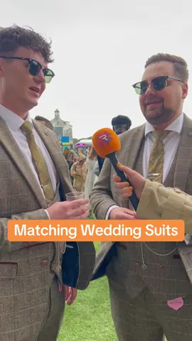 This lovely couple decided to wear their wedding suits to @YorkRaces and looked absolutely fabulous 🧡 #Raceday #racesoutfit #HorseRacing #fashion #YorkRaces 