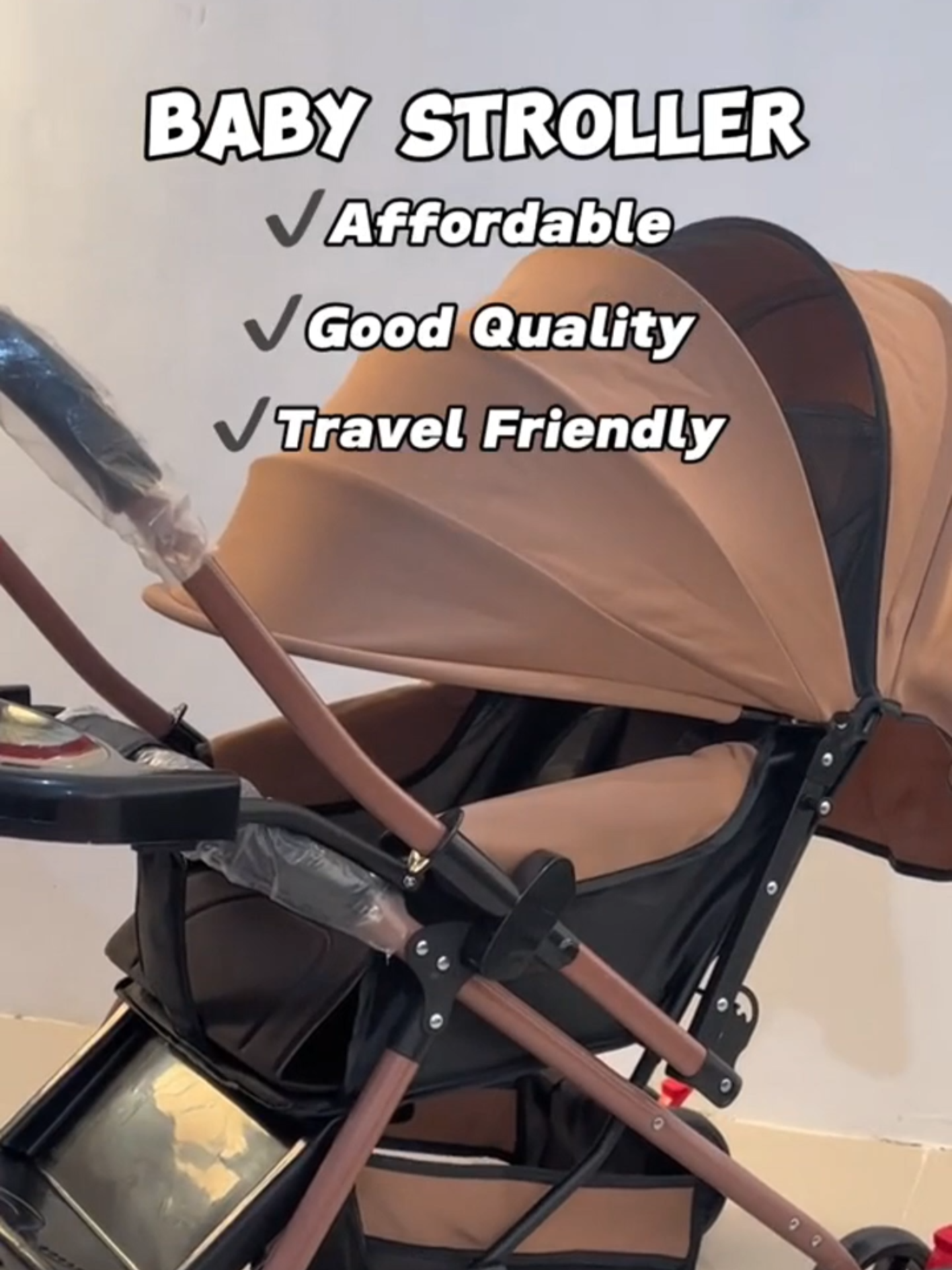 Cheap and easy to use stroller, can adjust the height, Angle, can be folded, easy to travel, children can eat and sleep on it, let the mother more worry. #baby #mom #strollerwagon #foryour #foldable #TikTokShop