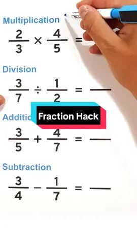 Fraction Hack! #math #LearnOnTikTok #mathematics #equations #mathtrick #mathhack 