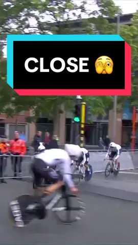 THAT WAS CLOSE 😬 The German Mixed Relay Team almost collide on the changeover at the European Championships! 👀 #cycling #roadcycling