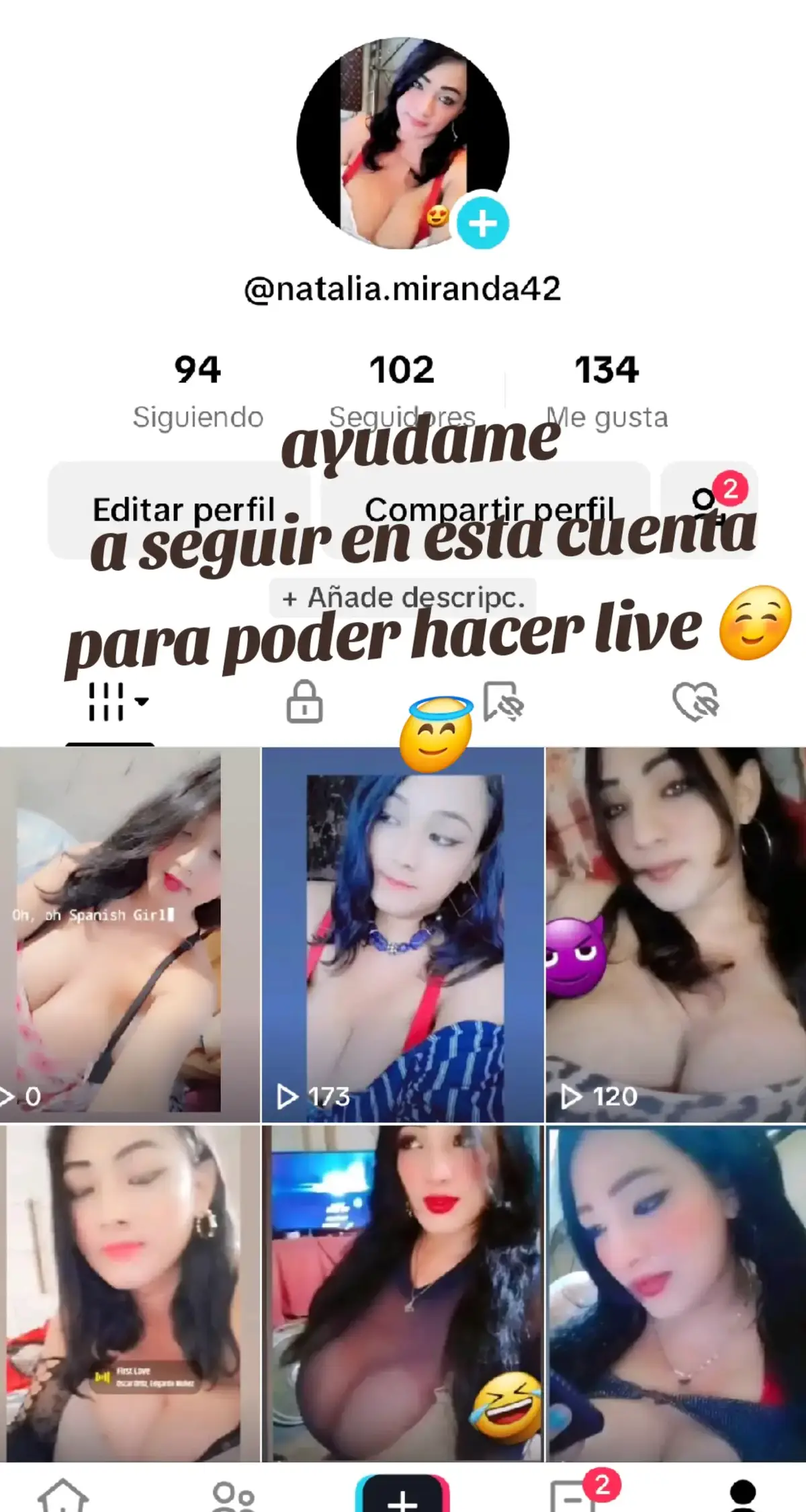 a seguir mi cuenta y darle live al primer video para poder hacer live 😊😇