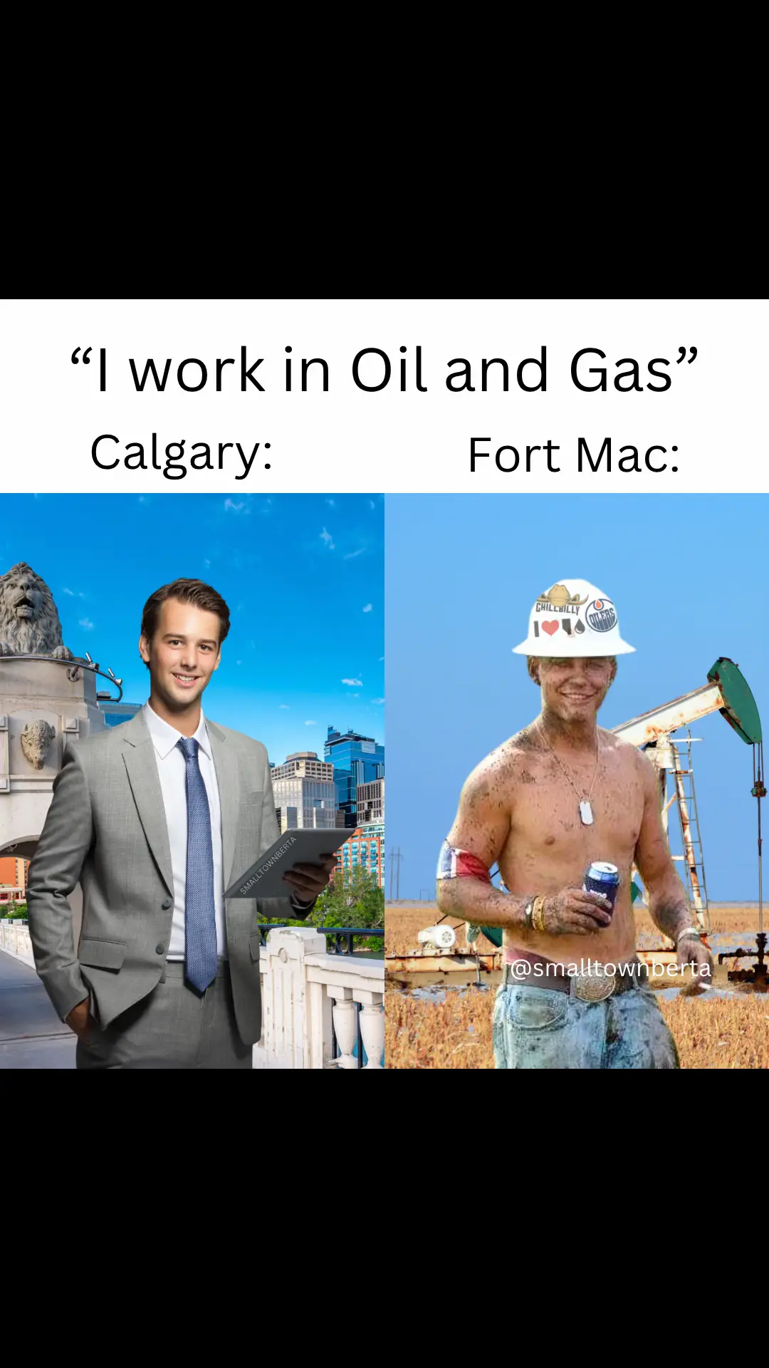 The question isn’t “what do you do?” it’s “where do you do it?” 😂   #alberta #bluecollar #yyc #yeg 