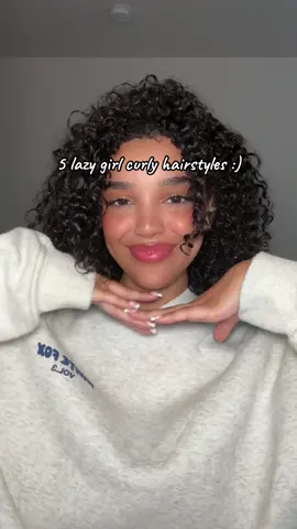 5 curly hairstyles for my lazy girls :)💗  #curlyhairstyles #hairstyles #curly #curlyhair 