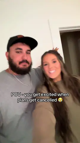 Why are we like this? We’d rather put on pajamas and watch a movie 🫠 #caseyandkaci #couples #husbandandwife #couplegoals 