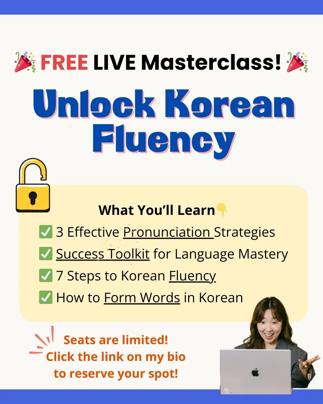 Come join us next week & unlock your Korean fluency! 😉 #koreanlanguage #korean #koreanclass #studykorean 