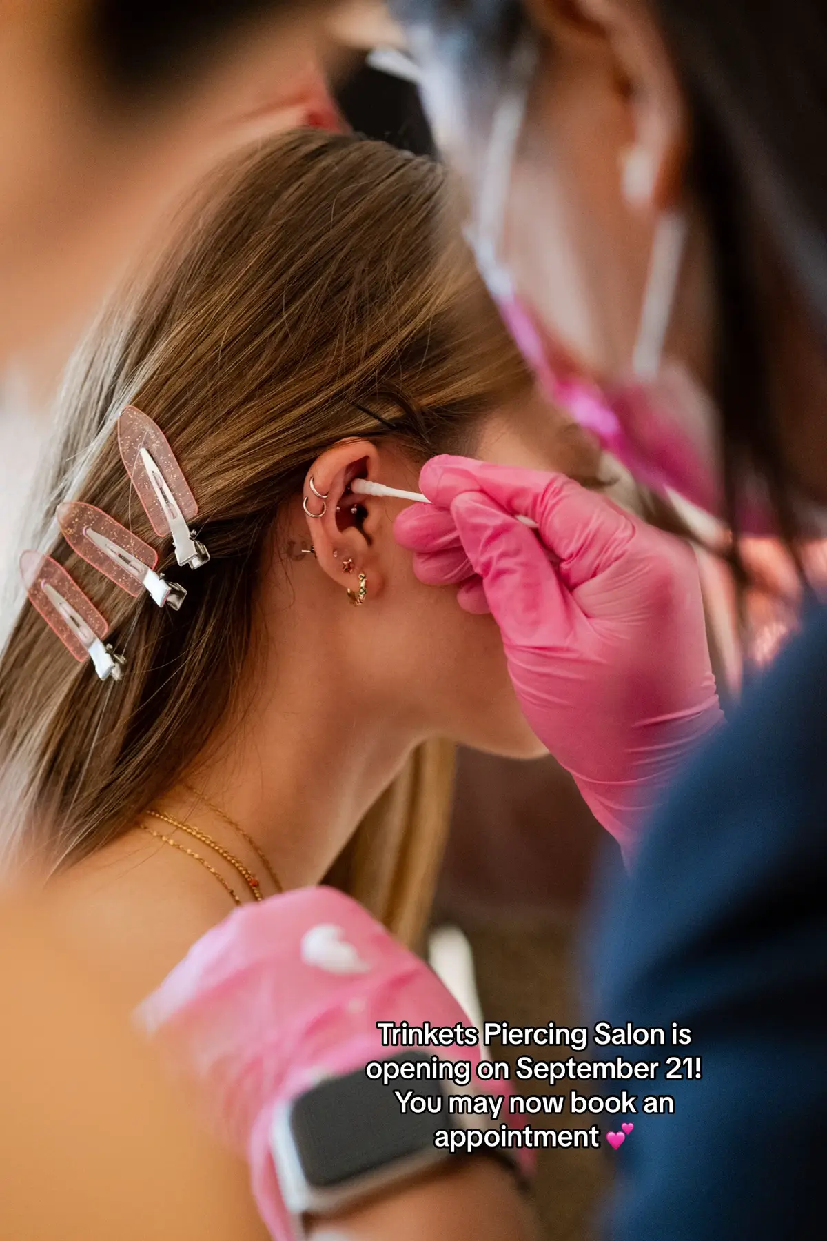 Trinkets Piercing Salon is now open for appointments! Link on bio. First 3 customers to book an appointment get 20% off! 💕 #piercing #earpiercing #foryou 