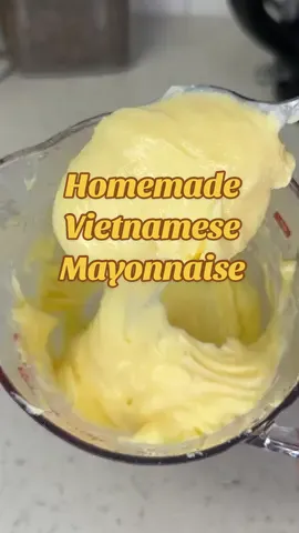 Vietnamese mayonaise compliments the pate in the banh mì so well!  #vietnamesefoodrecipe #homemade #mayonaise #banhmi #chefqstr #fyp #fypage #easyrecipesathome #vietnamesecuisine 