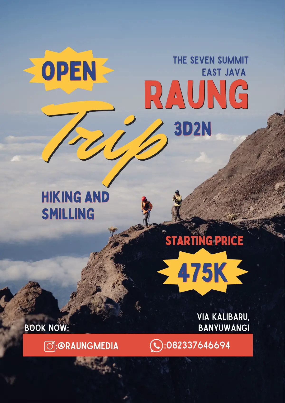 OPEN TRIP GUNUNG RAUNG VIA KALIBARU,  UNTUK INFO LEBIH LANJUT BISA WA KE NOMOR YANG TERTERA!!! #fyp #foryoupage #fypシ #munculberanda #opentripgunung #raung #raung3344mdpl 