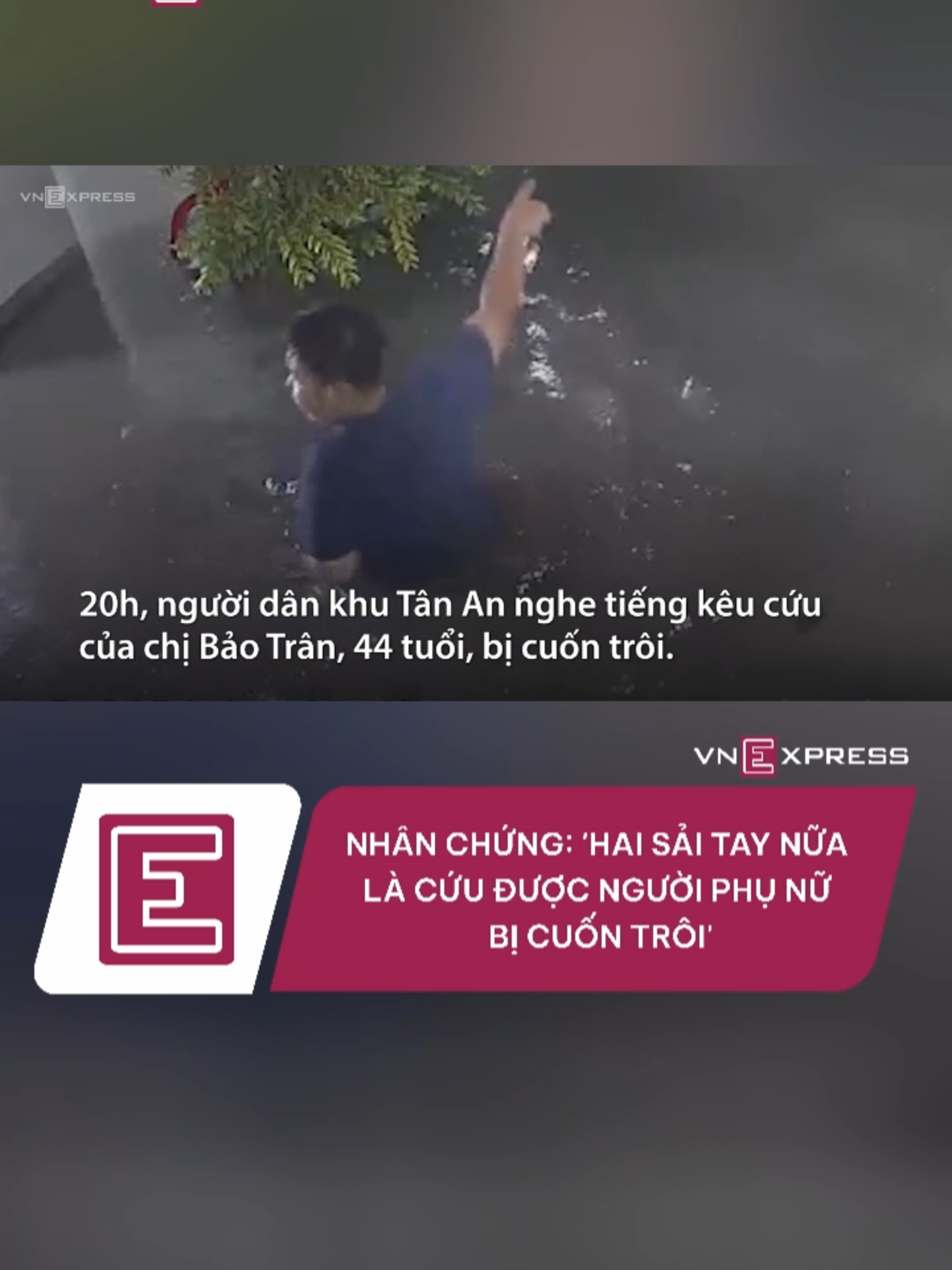 Nghe tiếng kêu cứu của người phụ nữ đang chới với giữa dòng nước, ông Lê Thần Tài chạy ra cố gắng tìm cách cứu nhưng bất thành khi còn cách nạn nhân chỉ hai sải tay. #vnexpress #vne #tiktoknews #binhduong