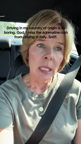 I guess driving in my country of origin is simply not challenging enough for me. I need the adrenaline rush of driving in Italy. I miss being in the foetal position with my rosary beads. Sniff. #speed #drivingtips #italytiktok #rosary #prayers #funnyvideoscomedy #comediansoftiktok #adrenaline #boringtime #steep 