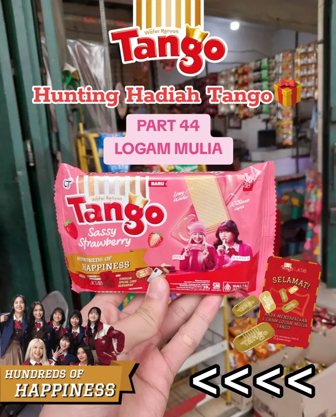 Hunting Hadiah Tango PART 44! Sepertinya kau memang dari planet Bekasi🎶 Sobat Wafer Bekasi! Ini waktunya kamu hunting Logam Mulia Tango‼️🫵😍 #WaferTango #HundredsOfHappiness #HuntingHadiahTango #BerapaLapisRatusan #TangoxJKT48 #JKT48 #JKT48NewEra #Oshi #LogamMulia #Emas #fyp #viral 