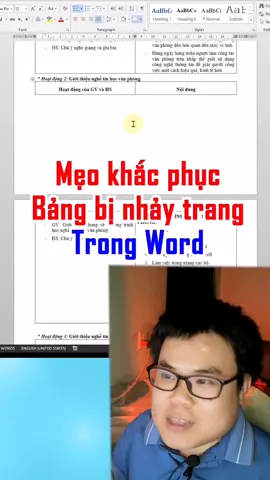 khắc phục lỗi bảng bị nhảy trang trong Word #minhlakhoa #khoatinhoc #tinhocvanphong #hocword #wordtips #wordtutorial  #LearnOnTikTok 