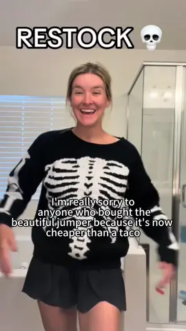 Womens Halloween Theme Skeleton Dorp Shoulder Sweater #TikTokShop #Beautiful #fyp #foryou #fashion #Sweater 