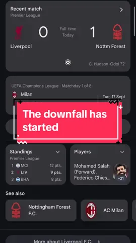 The downfall has started #football #footballtiktok #viral #liverpool #PremierLeague 