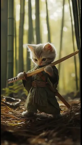 子猫の侍修行 #AI #aiart #cat #猫 #shogun 