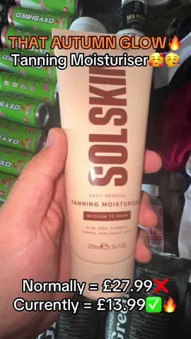 Amazing bargain today guys get that autumn glow 🔥🥰 #tanning #moisturiser #solskin 