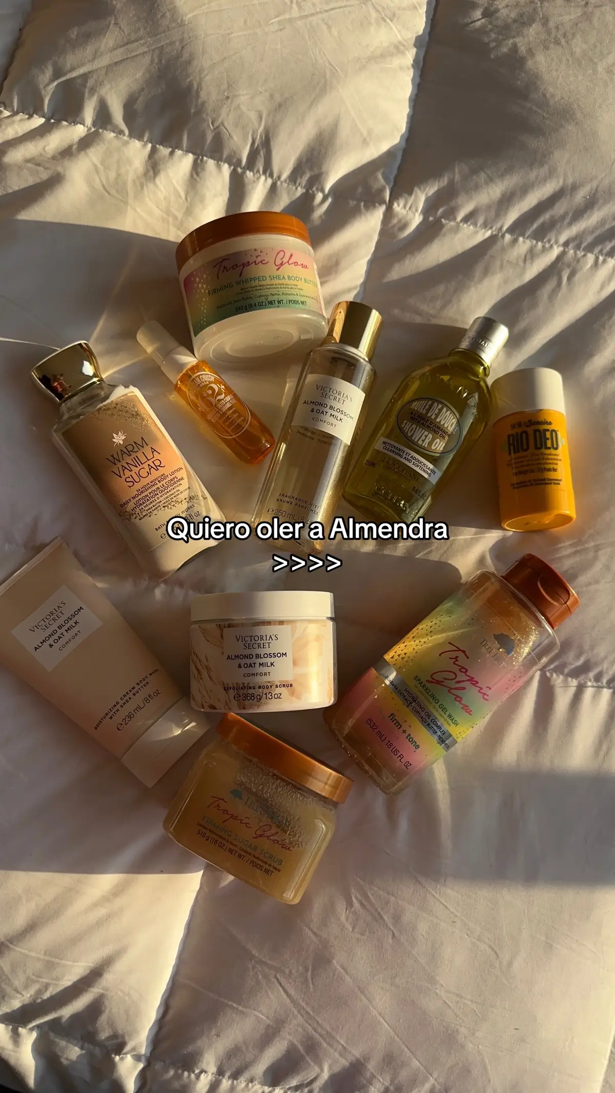 Combo body care y cuidado corporal para oler a Almendra. De mis notas favoritas, muy combinable. Me encantaaaa. #cuidadocorporal #olerricotodoeldia #bodycare #rutinadeducha #almendra 