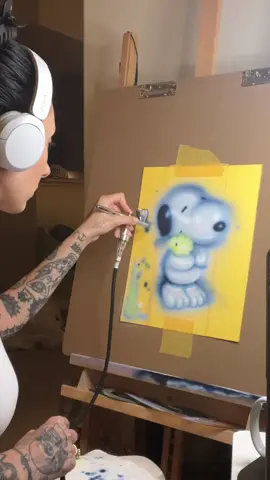 Snoopy + Woodstock = always and forever❤️ I’ll have some original paintings available in my shop on Monday! Still trying to find a good place to order prints from 😵‍💫 #airbrushart #airbrush #airbrushpainting #snoopy #creatorsearchinsights 