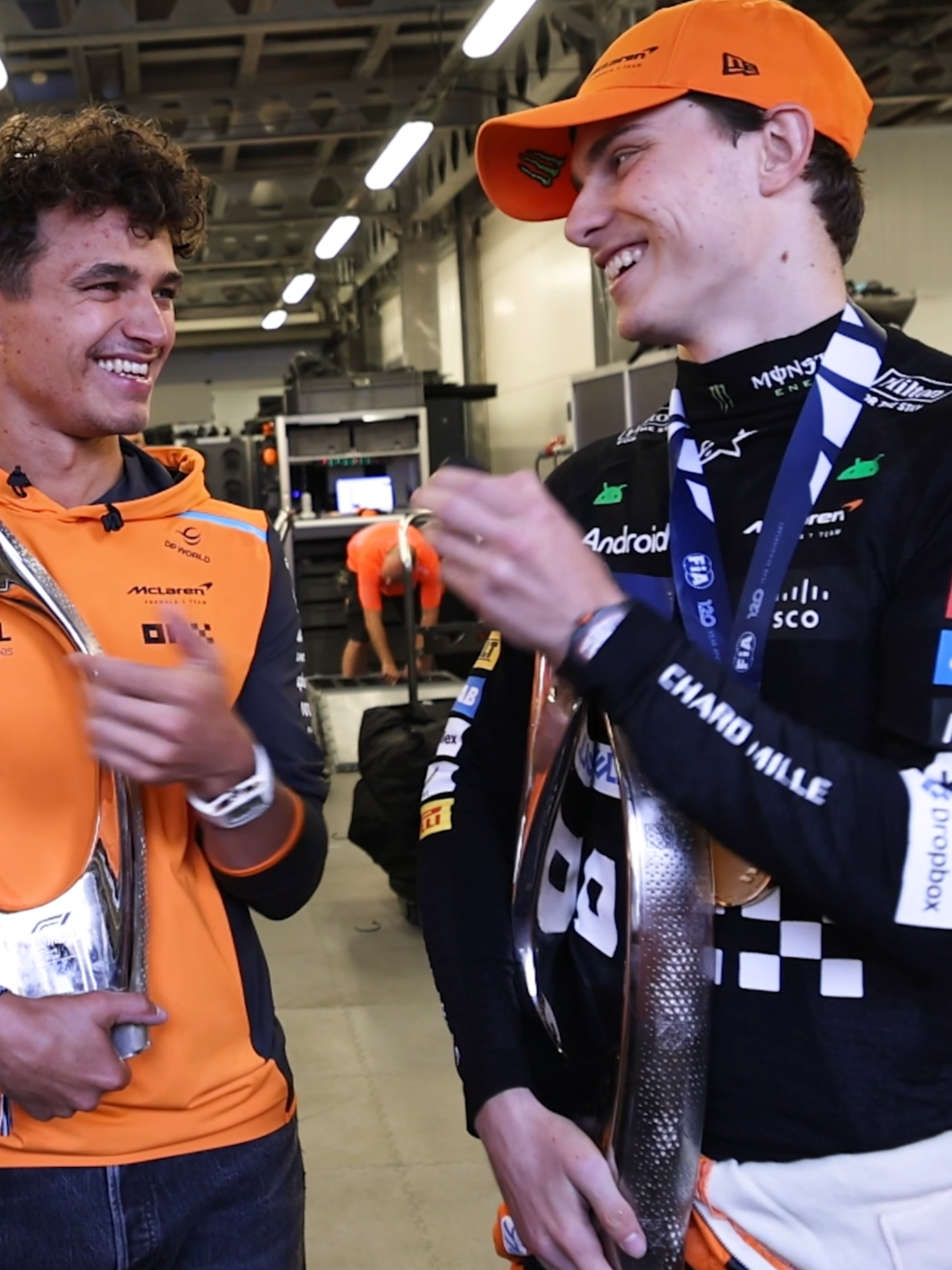 “Let’s go, baby.” Hear from Lando, Andrea and Oscar after an eventful day in Azerbaijan. 🏆 #AzerbaijanGP🇦🇿