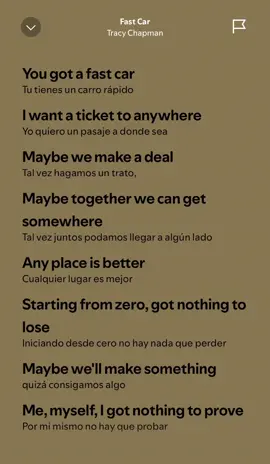 Fast Car- Tracy Chapman #lyrics #music #fyp #foryoupage #parati 