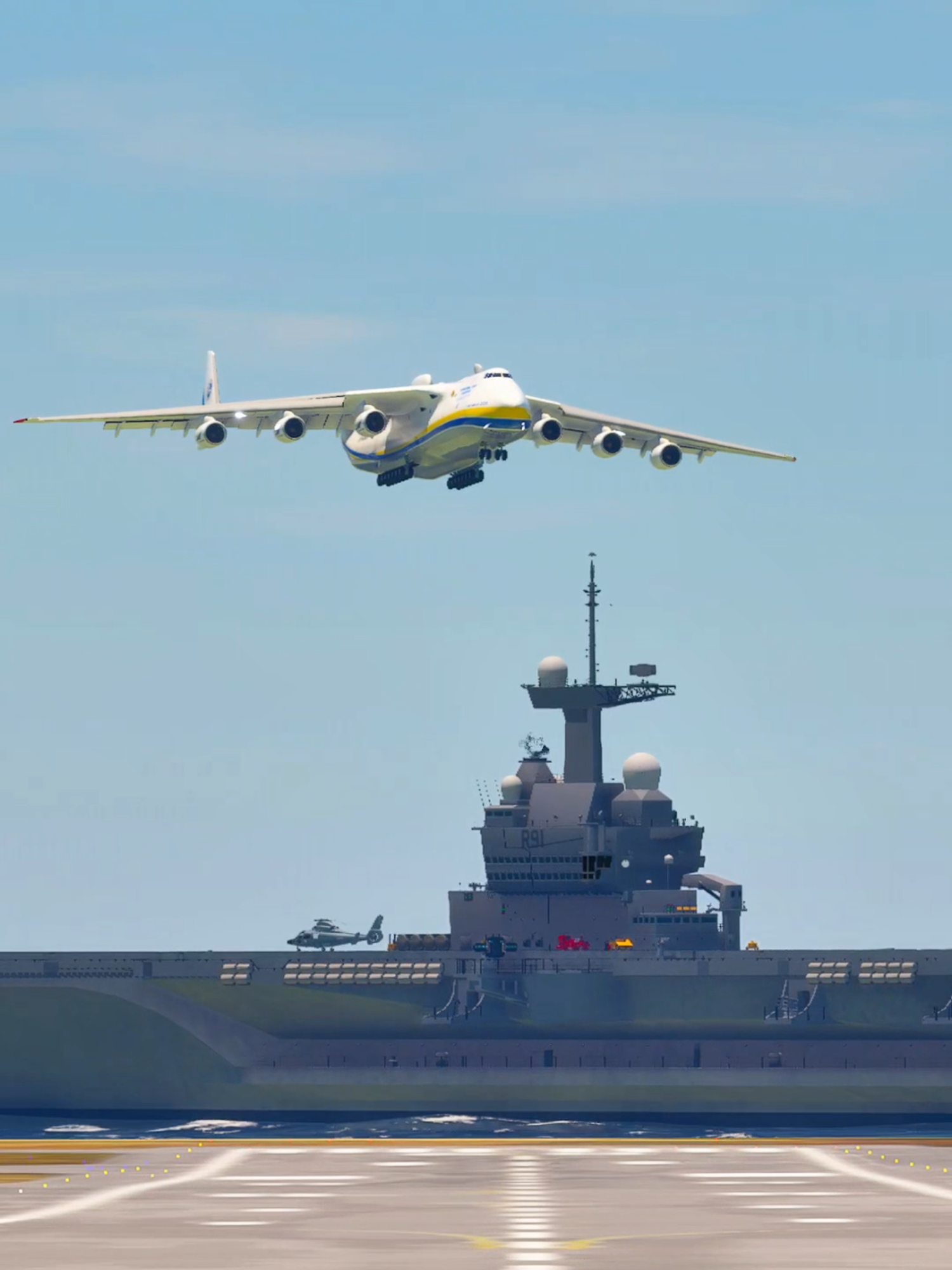 Biggest Airplane Antonov 225 landing on strong wind in the Pacific #aviation #antonov