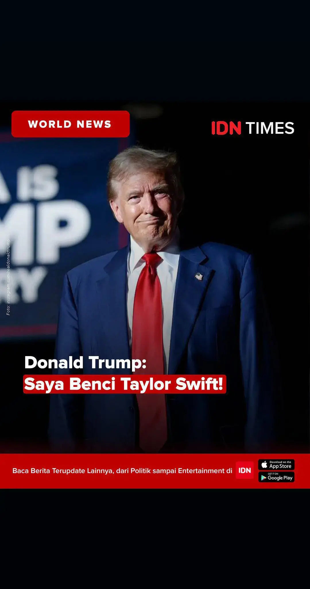 Mantan presiden AS Donald Trump menyerang penyanyi pop Taylor Swift pada hari Minggu (15/9), kurang dari seminggu setelah musisi tersebut mendukung Wakil Presiden Kamala Harris. 