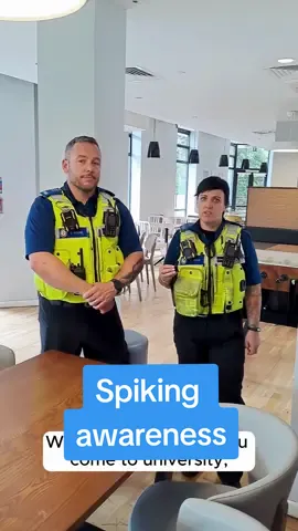 Spiking a drink means to put alcohol or drugs into someone's drink without their knowledge or consent. It can happen to anyone, anywhere and can be carried out by strangers or people you know. Everyone should feel safe to enjoy themselves without the risk of being spiked. However, there are steps you can take to reduce the risk - two of our university officers share some of their tips here. #StopSpiking #Spiking 