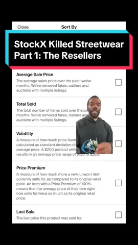 Replying to @grizzon13th StockX was built for resellers to exploit the streetwear community. It was never about making it easier for us. #fashiontiktok #streetwear #stockx #hypebeast #culturevulture #highsnobiety 