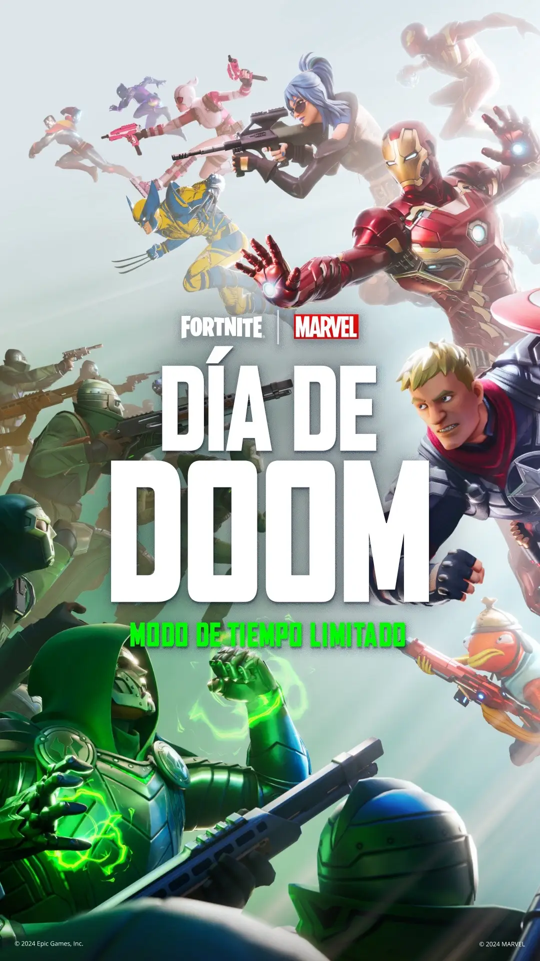 Únete a la batalla definitiva entre el bien y el mal. Hasta 32 jugadores. Dos equipos: secuaces de Doom y aliados de los Vengadores. ¡Mañana! Secuaces de Doom: vuestro objetivo es reunir los seis artefactos arcanos. Una vez que los hayáis recogido todos, vuestros adversarios ya no podrán reaparecer. ¡Eliminad a todos los héroes para conseguir la victoria! Vengadores: vuestro objetivo será acabar con las fuerzas de Doom antes de que consigan reunir los artefactos. Los secuaces de Doom cuentan con un elevado número de reapariciones en total. Conseguiréis la victoria si junto al resto de Vengadores conseguís derrotarlos a ellos y a todos sus refuerzos.  #gamingentiktok #fortnite 