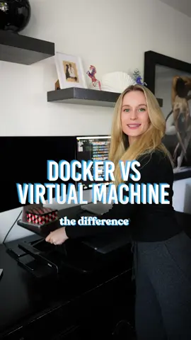 What is the difference between Docker and Virtual Machines?  Virtual machines and Docker are both technologies used to run applications in isolated environments, but they work differently. A virtual machine (VM) is like a complete computer running inside your actual computer. It has its own operating system and uses a portion of your computer's resources to run as if it were a separate machine. Docker, on the other hand, uses containers. These containers share the host computer's operating system kernel but are isolated from each other. They're lighter and faster to start up than VMs because they don't need a full OS for each application. Think of VMs as separate apartments in a building, each with its own utilities, while Docker containers are more like efficient, self-contained rooms that share the building's main systems. #tech #technology #techexplained #stem #developer 