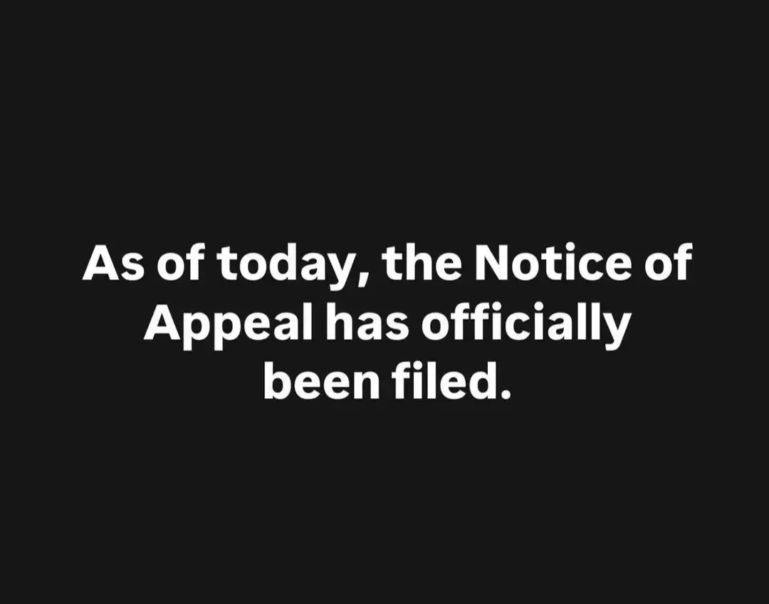 To date, the notice of appeal has been officially filed #wadewilson #savewade #foryou #fy 