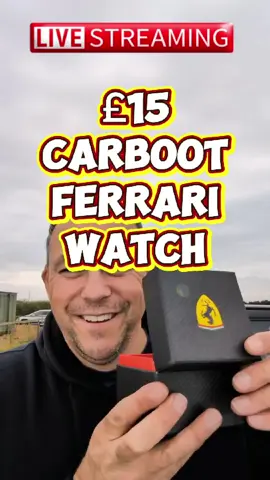 £15 Carboot Ferrari Watch #LIVEhighlights  #TikTokLIVE  #LIVE  #carboot  #carbooting #carbootsale #carbootsaleuk #carbootfinds #carbootuk #watch #watches  #ferrari  #ferrarif1  #watchesoftiktok