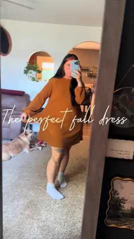 Paired with a belt and some boots this tt shop find is going to be perfect for fall activities  #fallfashion #viral #foryoupage #fyp #fall #dress #OOTD 