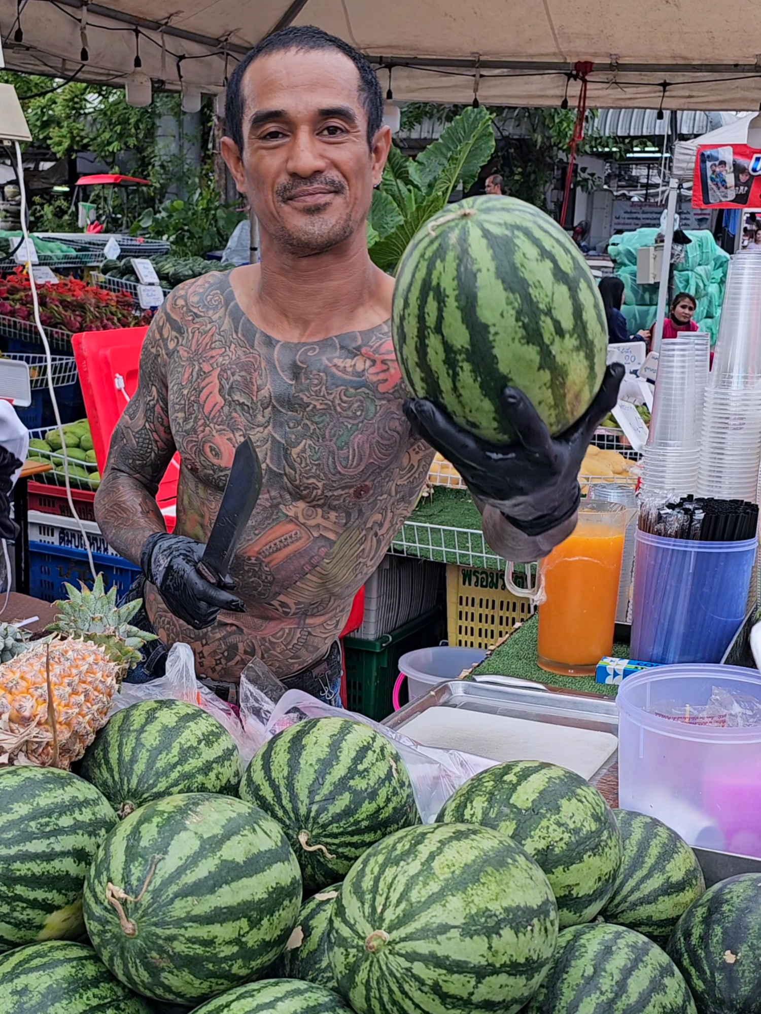 Delicious watermelon cut by a former gangster! - Fruit Cutting Skills!   https://maps.app.goo.gl/SvNK7gpd5te3hT2q6   #fruit #watermelon #gangster #fypviral