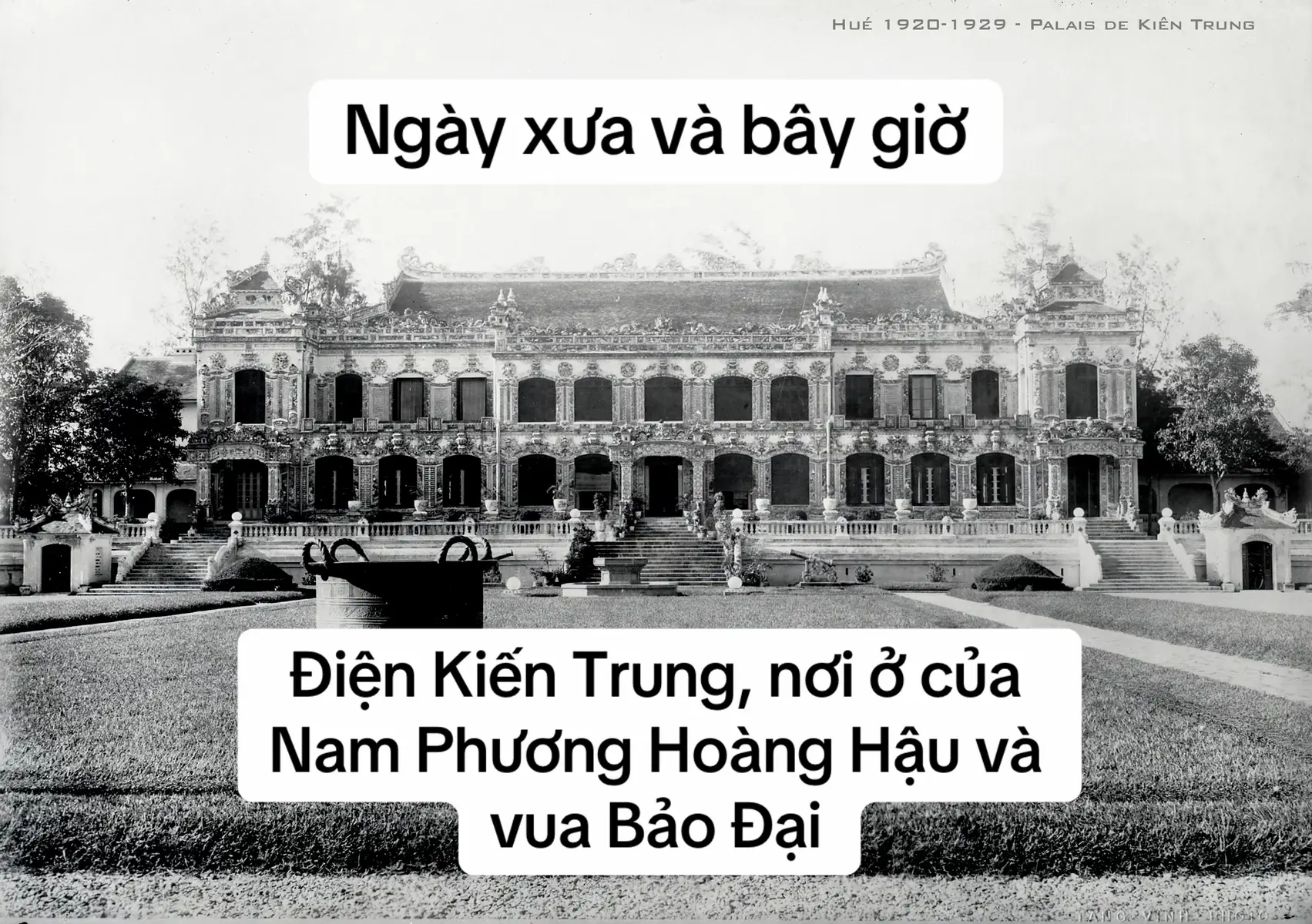 Điện Kiến Trung thuộc Kinh Thành Huế ngày trước và sau khi được phục dựng theo đúng hình ảnh tư liệu ❤️  #namphuonghoanghau #vuabaodai 