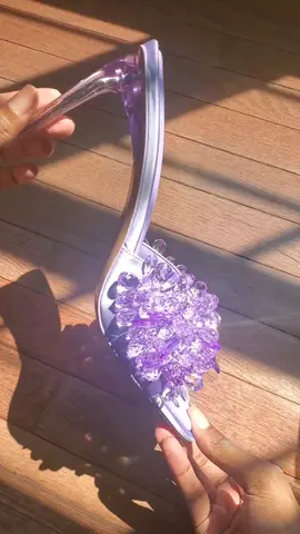 A moment for these Krystal beaded mules by Hanifa.💜 #luxuryshoes #blackfashiondesigner #blackfashiontiktok #purple #unboxing #fashionootd 