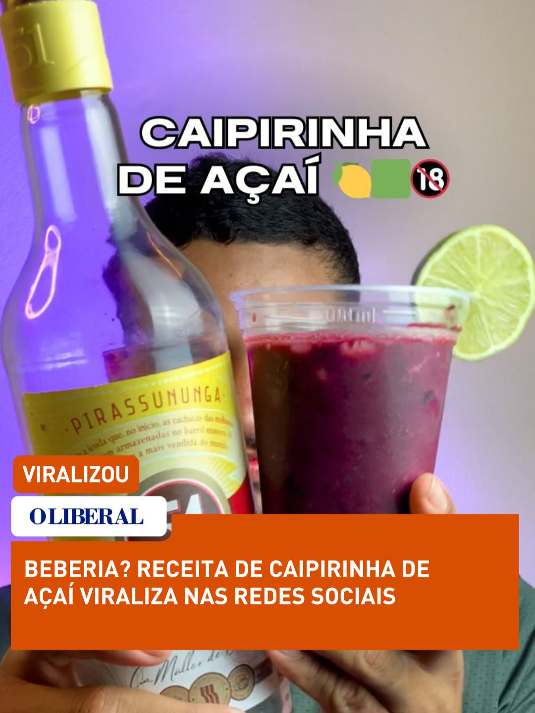 O bartender criador de conteúdo conhecido como eumarlonbar, viralizou nas redes sociais ao preparar uma caipirinha de açaí. O vídeo, publicado no Instagram, já acumula mais de 4 milhões de visualizações. A receita da bebida leva limão, xarope de açúcar, cachaça e polpa de açaí.  Marlon possui mais de 95 mil seguidores nas redes sociais, e é conhecido por criar drinks criativos que viralizam na internet.  E aí, beberia essa caipirinha?  📷 Reprodução | @ eumarlonbar #amazoniajornal #caipirinha #acai #drink #oliberal