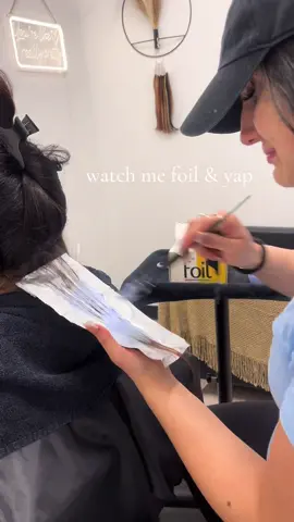 Pink collar job things💗 #hairstylist #cosmetology #hair #foiling #watchmework #fypppp 