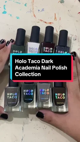 Unboxing the best nail polish collection I’ve ever seen for academics and pen lovers, The Dark Academia collection by Holo Taco. #darkacademia #holotaco #nailpolish #penlovers #writer 