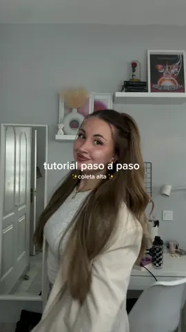tutorial ✨coleta alta✨#tutorial #peinado #tutorialpeinado #hairstyle #stepbystep #aesthetics 