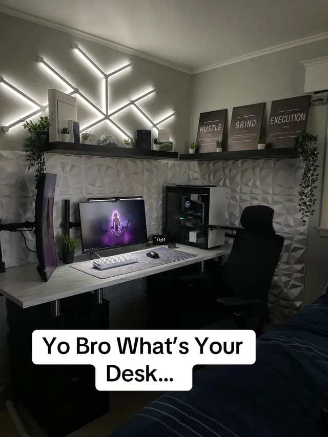 #techtok #GamingSetup #desksetup #pc #whitesetup #ikeadesk 