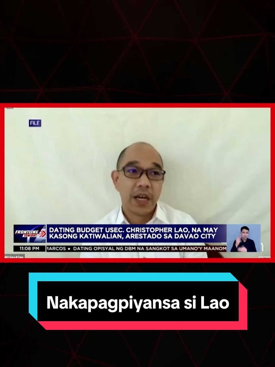 Naaresto pero agad ding nakapagpiyansa ang dating budget undersecretary na si Lloyd Christopher Lao. Kaugnay ito ng kinasasangkutan niyang kasong katiwalian sa pagbili ng #COVID19 supplies noong pandemya. #News5 #FrontlineTonight #NewsPH #BreakingNewsPH 