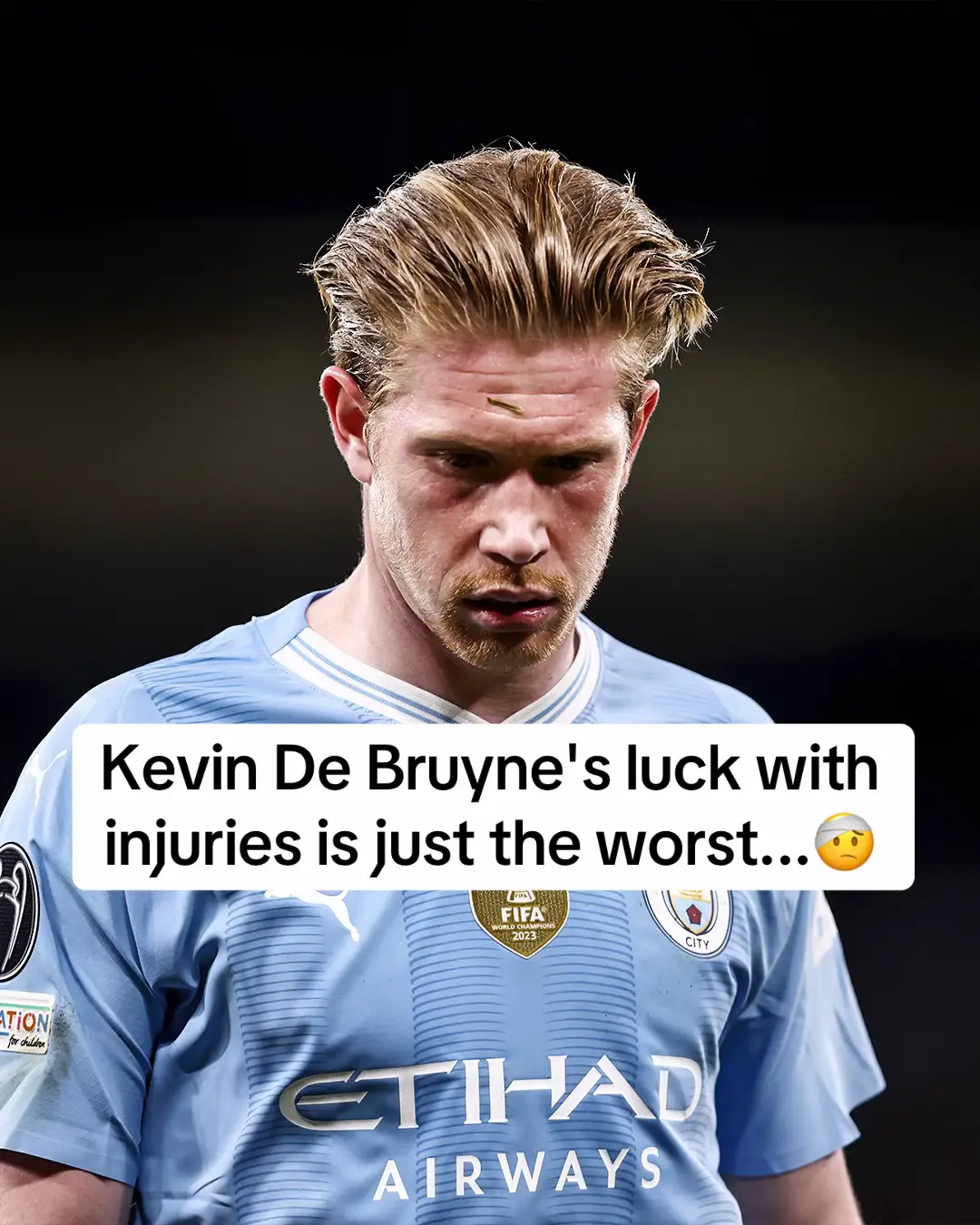 Kevin De Bruyne missed 41 games in the 2023/24 season... 🤕 He has now been taken off at HT for Man City with an apparent injury just four days before City face Arsenal 💔 #football #Soccer #voetbal #futbol #futebol #fussball #kdb #kevindebruyne #debruyne #belgium #mancity #manchester #manchestercity #goal #sad #ucl #championsleague  #erlinghaaland #haaland 